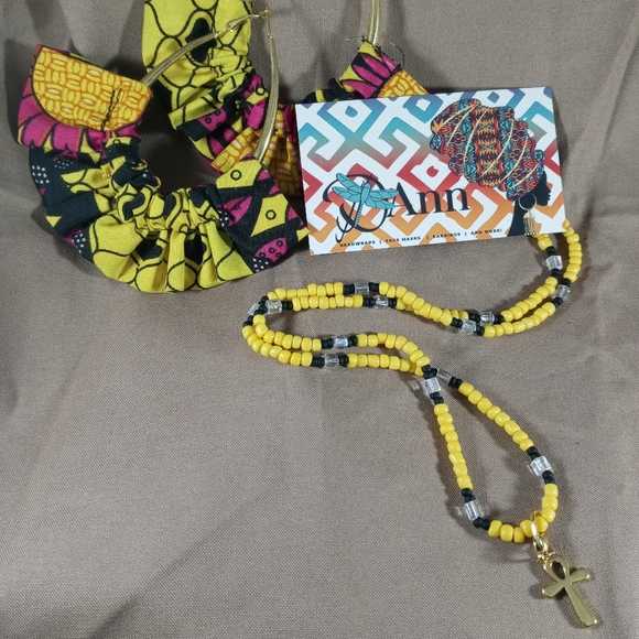 HeadWrap Set with waist bead set - Picture 2 of 3